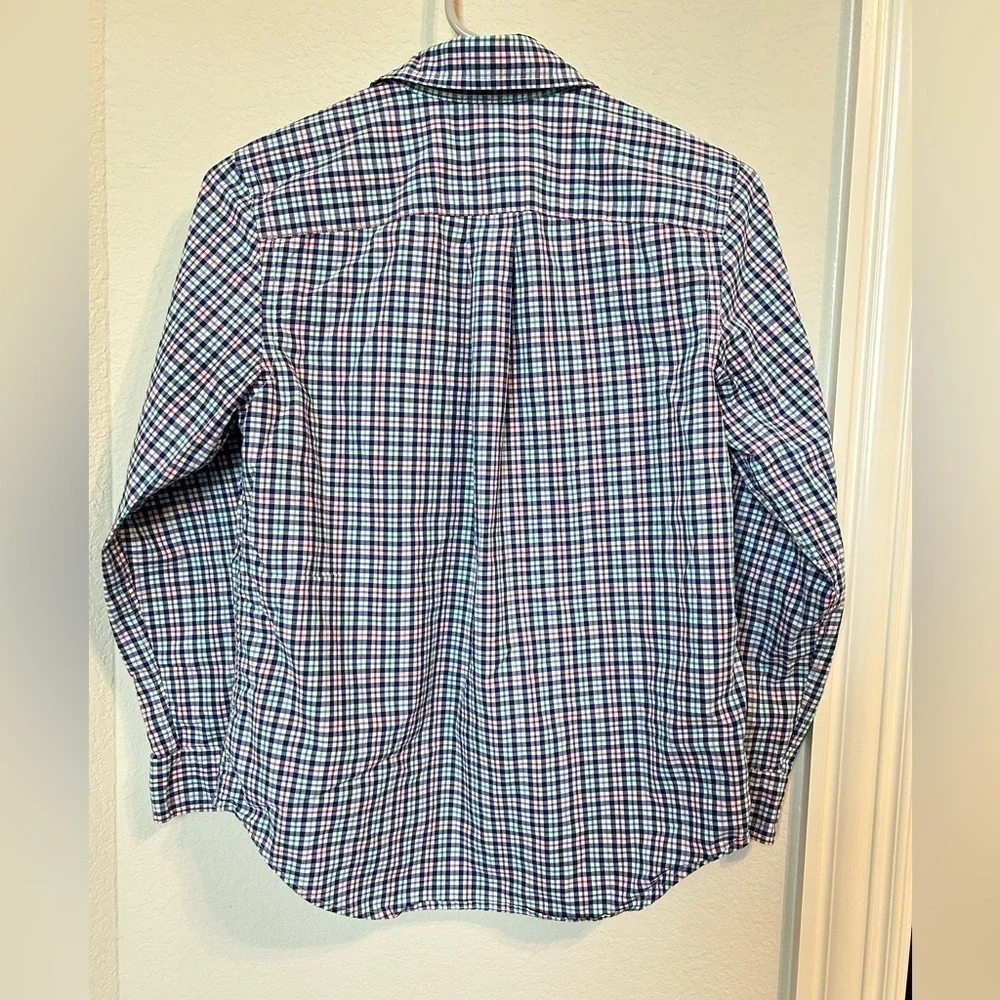 RALPH Lauren button down long sleeve boys shirt, sz Medium 10/12, classic plaid